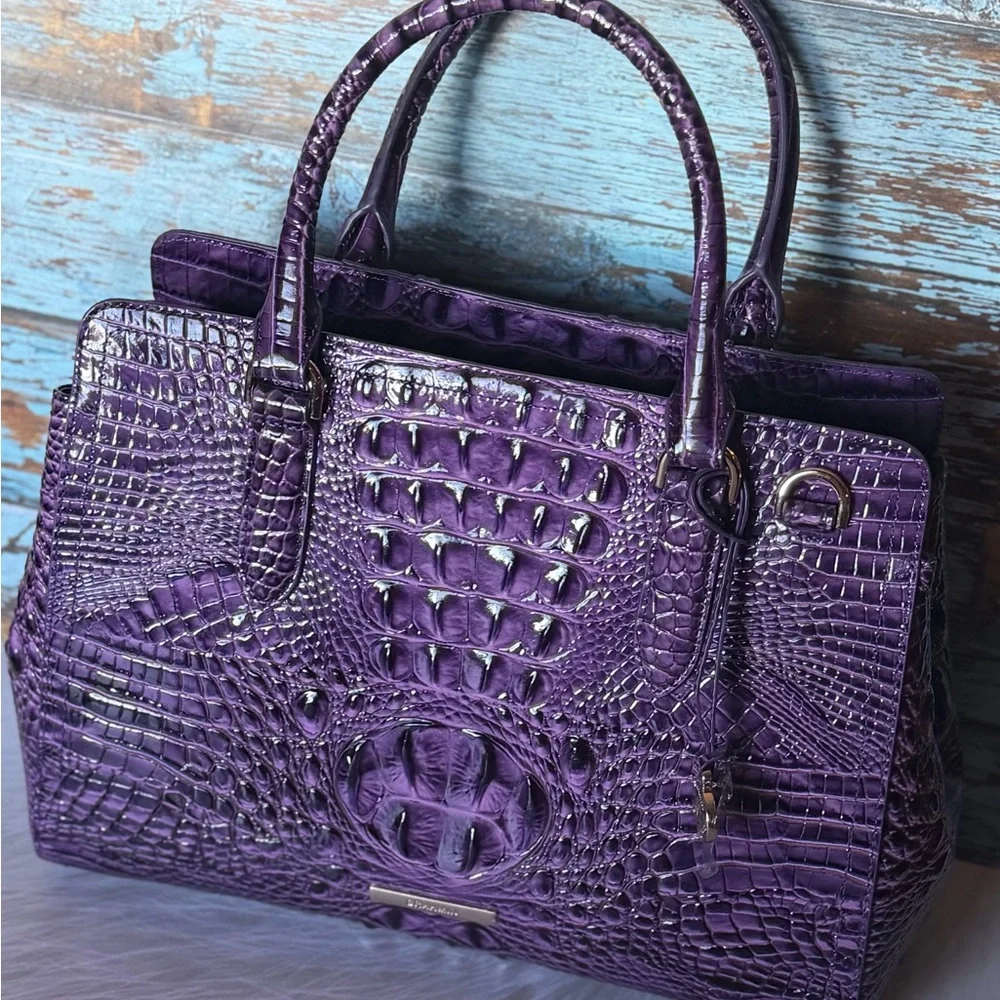 BRAHMIN SMALL FINLEY HEROIC PURPLE NWT GREAT EYE PLACEMENT - Picture 7 of 10